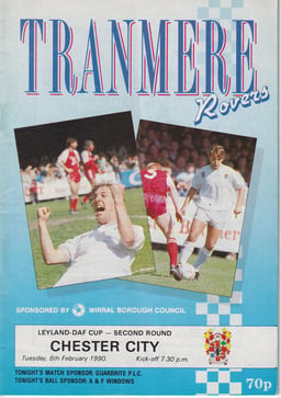 Tranmere Rovers v Chester Match Programme 1990-02-06